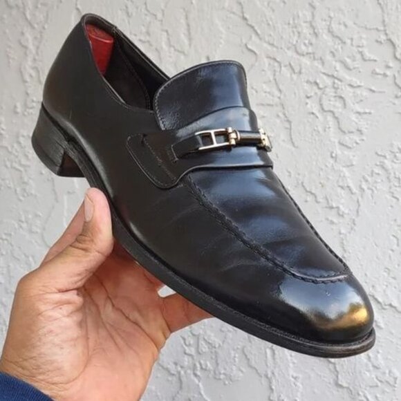 EDGERTON MEN\'S AUTHENTIC BLACK VINTAGE LUXURY BIT LOAFERS STYLE # 52238D main image 6